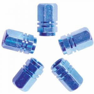 Bouchons valves de roue auto tuning coloris bleu