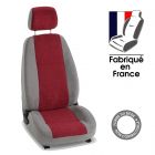 Housse siège chauffeur utilitaire sur mesure pour PEUGEOT PARTNER III standard - 3 places (De 11/2018 à ...) Alcan gris et rouge