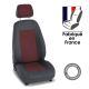 Housse siège chauffeur utilitaire sur mesure pour PEUGEOT PARTNER III long - 3 places (De 11/2018 à ...) Amélio gris et rouge