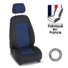 Housse siège chauffeur utilitaire sur mesure pour PEUGEOT PARTNER III standard - 3 places (De 11/2018 à ...) Amélio noir et bleu