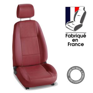 Housse siège chauffeur utilitaire sur mesure pour PEUGEOT PARTNER III long - 3 places (De 11/2018 à ...) Simili cuir rouge
