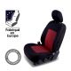 Housses de siège auto sur mesure OPEL CROSSLAND X (De 04/2017 à ...) Damier noir et rouge