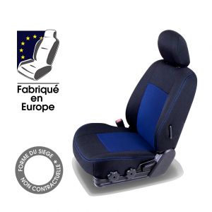 Housses de siège auto sur mesure pour RENAULT ESPACE 4 Long - 5 places (De 09/2002 à 04/2015) Damier noir et bleu