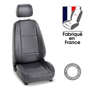 Housses de siège de voiture sur mesure PEUGEOT 807 - 6 places Simili cuir anthracite - 6 sièges