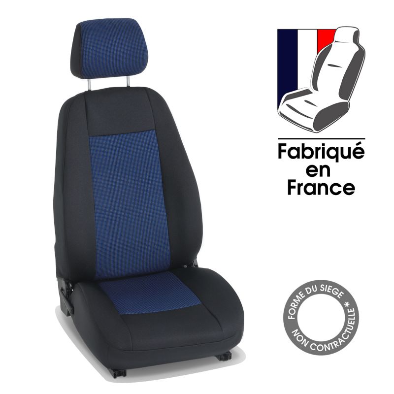 Housses sièges avant sur mesure Peugeot Partner TEEPEE Damier noir