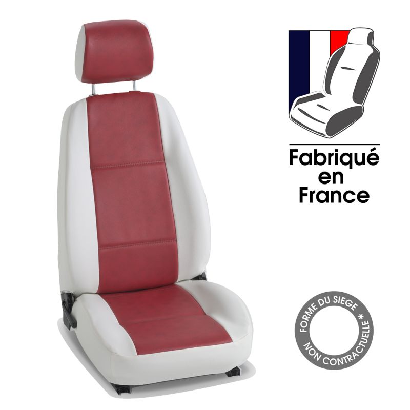 Housses siège auto sur mesure Peugeot 806 - 8 places blanc Simili cuir - 8  sièges