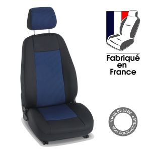 Housses siège auto sur mesure CITROEN EVASION - 8 places noir et bleu Amélio - 8 sièges