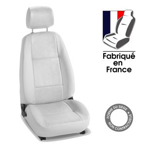 Housses siège auto sur mesure pour FIAT ULYSSE (1) - 7 Places (De 02/1995 à 07/2002) blanc Simili cuir - 7 sièges