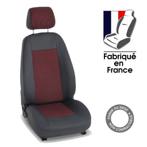 Housses siège auto sur mesure pour VOLKSWAGEN TOURAN 3 - 7places (De 09/2015 à ...) gris et rouge Amélio - 7 sièges