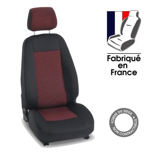 Housses siège auto sur mesure pour FIAT ULYSSE (1) - 7 Places (De 02/1995 à 07/2002) noir et rouge Amélio - 7 sièges