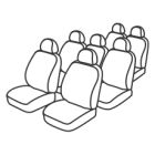 PEUGEOT PARTNER TEPEE - 7 places (De 05/2008 à 10/2018) sur mesure 2 Housses pour sièges avant + Housses pour les 5 sièges arrières