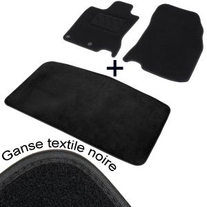 Tapis auto sur mesure SMART ROADSTER Coupé (De 01/2002 à 12/2007) gamme Tailor moquette noir 2 avant + coffre